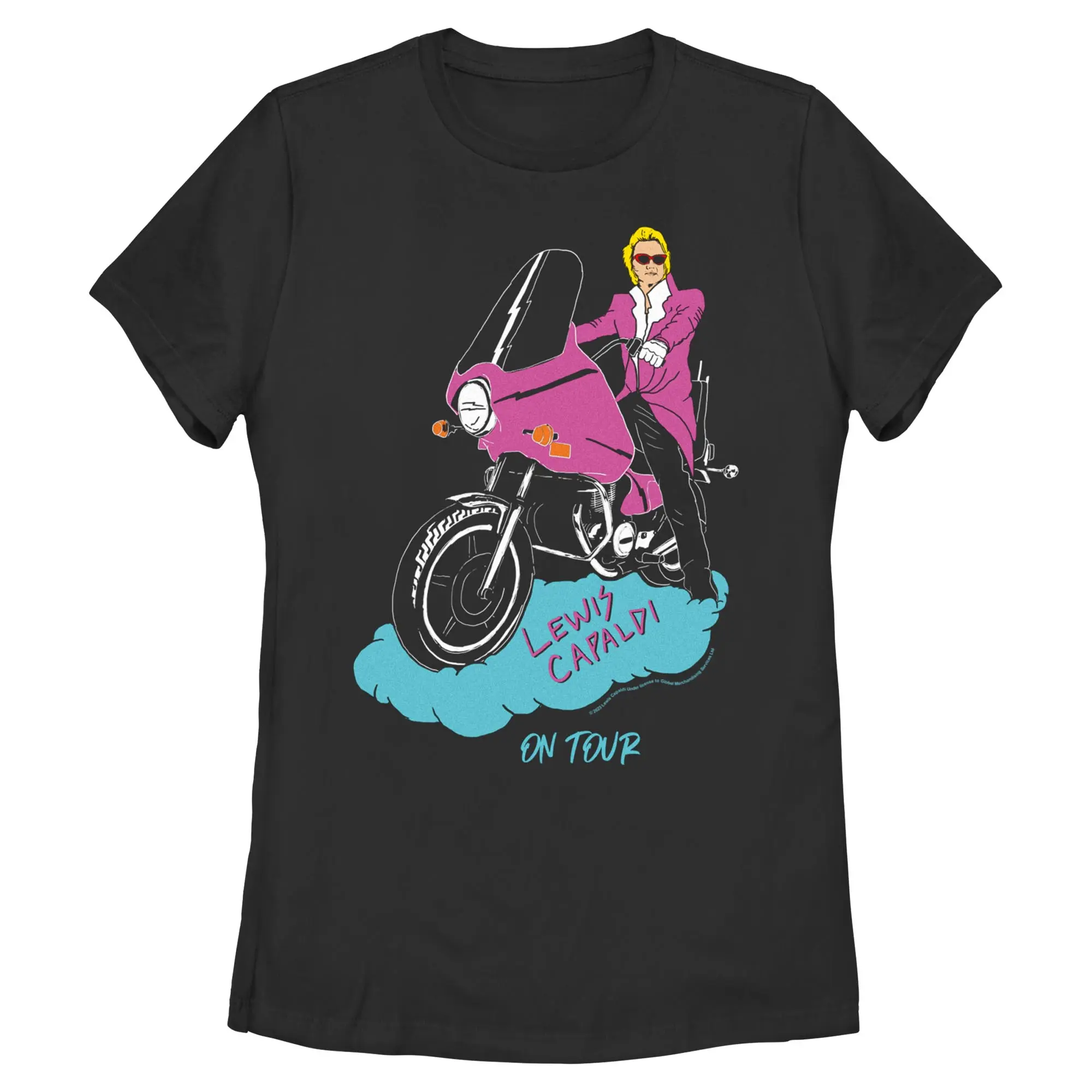 Womens Lewis Capaldi Biker On Tour T Shirt