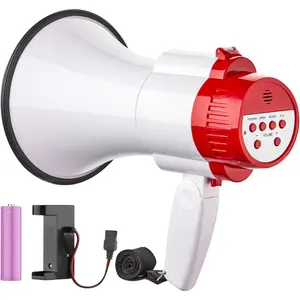 ‌ Powerful 30W Megaphone – Portable Bullhorn with Siren, Music, 800 Yard Range & Adjustable Volume ‌   Sporting Events Lifeguards Recording Firefighters