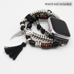 GIROUETTE Beaded Watch Band, 1 Count Fashionable Watch Band for Women, Watch Band for Apple Watch Series 9 8 7 6 5 4 3 2 1 SE SE2, Smart Watch Accessories