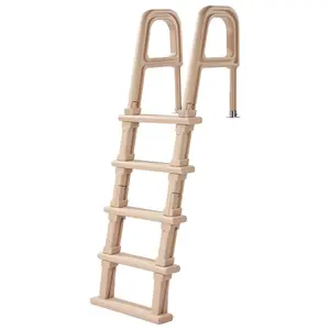 VEVOR Swimming Pool Ladder, Inclined 5-Step Double Handrails Stair, Non-slip Wide Step, 300 lbs Load Capacity, for 48-54 in Inground & Above-ground Pools, Any Deck Surface, Indoor & Outdoor, Taupe