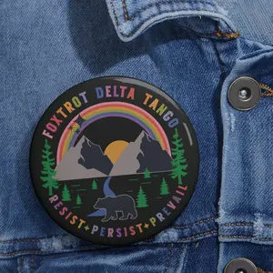 FDT Anti Trump Pin Button, FDT Pin Button, Leftist Pins Button, Fight Fascism Pins Button, Anti Maga Anti Trump Pins Button, Foxtrot Delta Tango Pins Button, Resist Political Pins Button