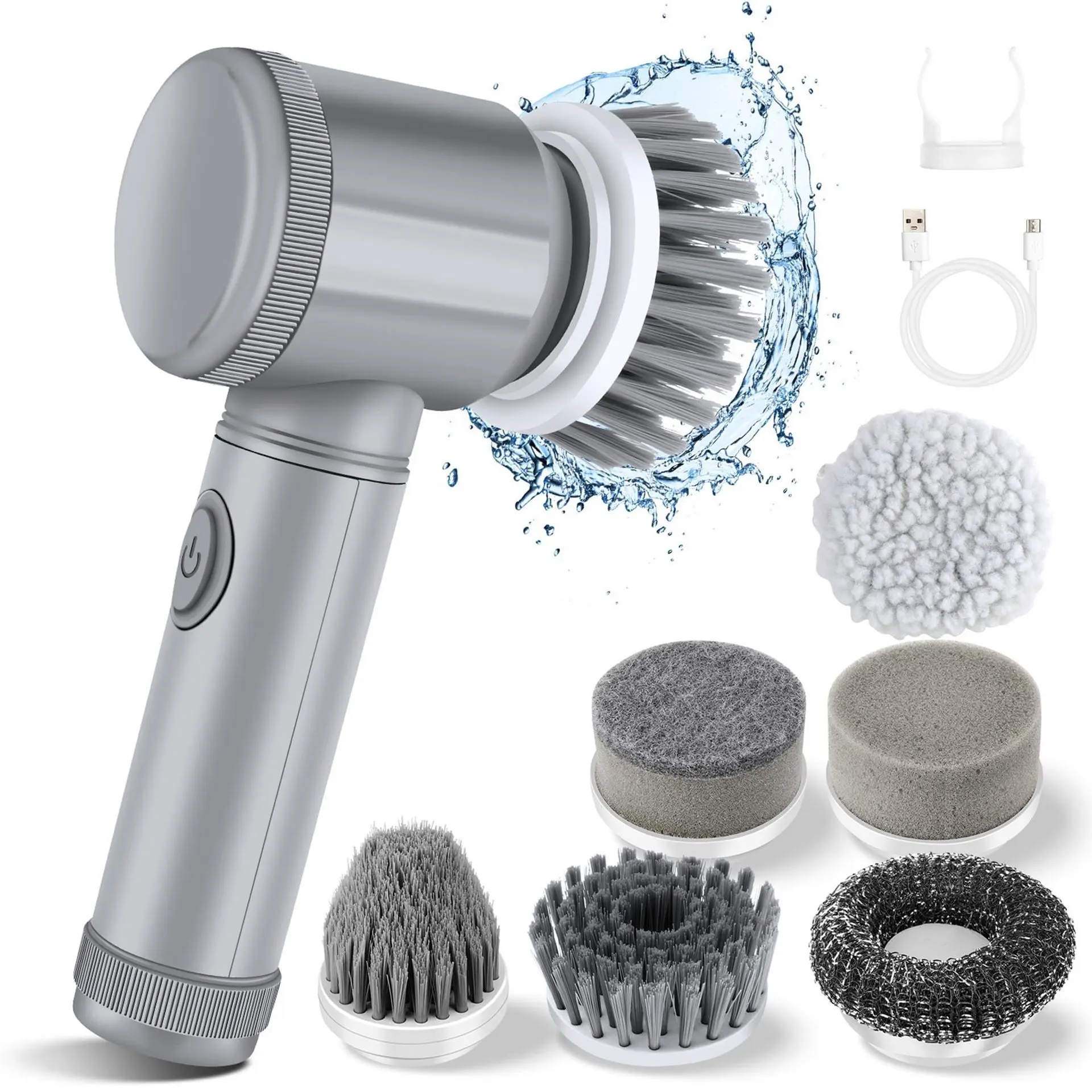 Electric cleaning brush for kitchen and bathroom, multifunctional cleaner, electric shoe polisher