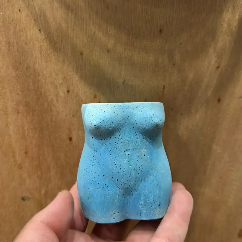 Blue Body Female Concrete Planter- 2 Inch