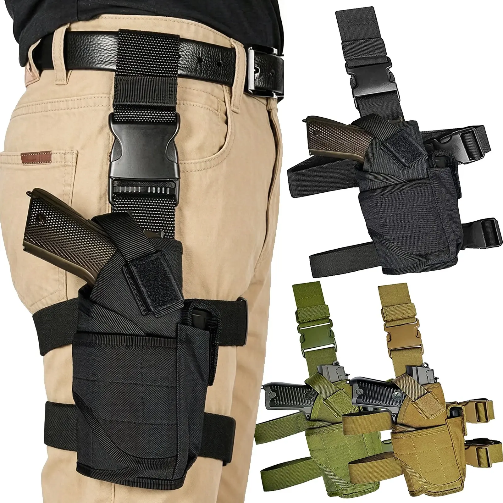 Drop Leg Holster, Right Handed Tactical Thigh Pistol Gun Holster Leg Harness