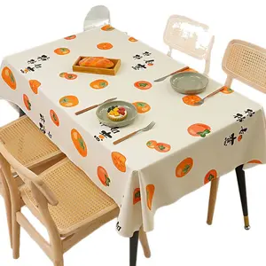 High End Light Luxury Waterproof Oil Proof Heat Resistant Tablecloth Washable PVC Simple Dining Table Desk Vintage Tablecloth New Product