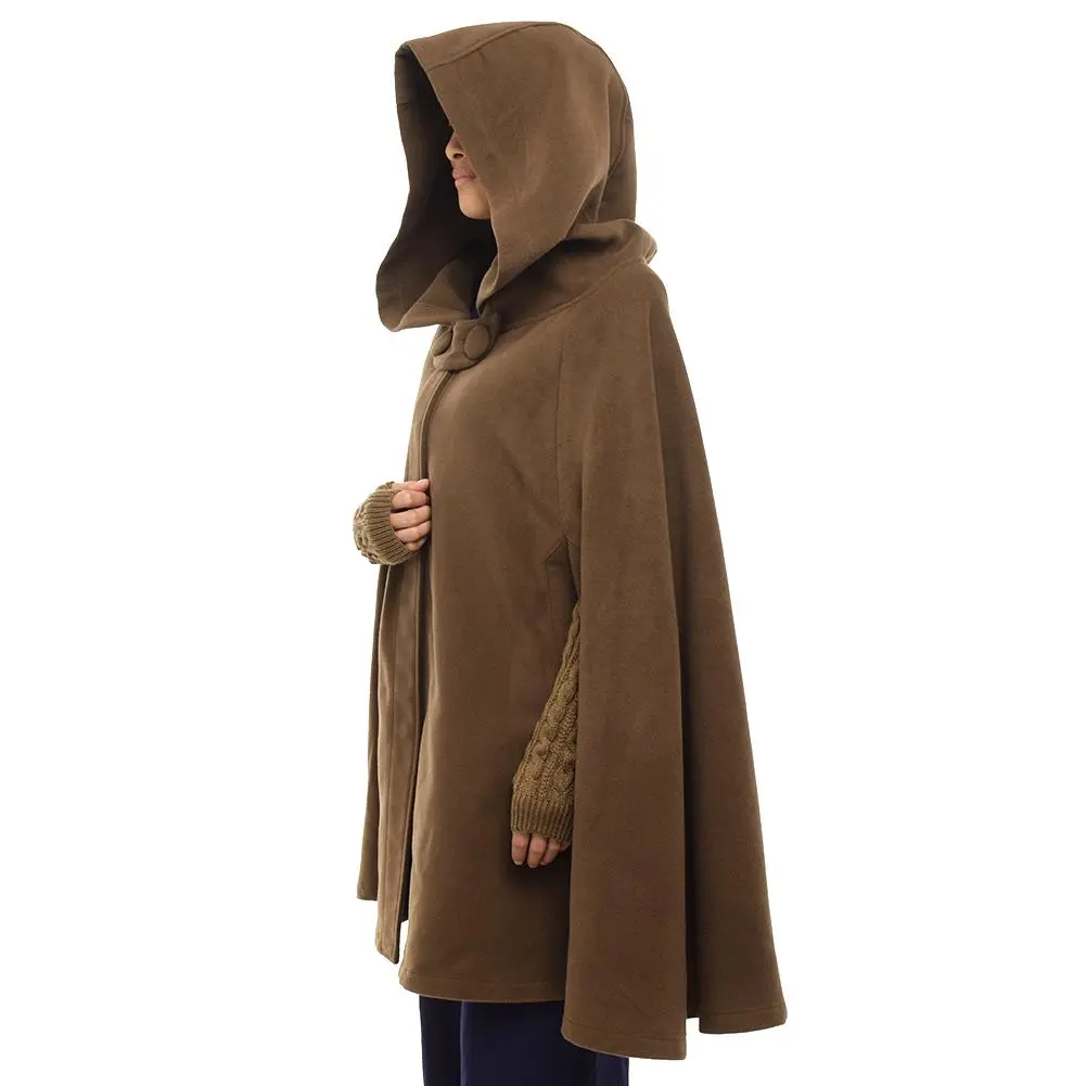 Women Woolen Poncho Vintage Style Hooded Cloak Coat Hoodies Winter Cape