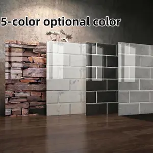 5pcs Waterproof PVC Wall Panels, Self-Adhesive Brick Texture, Easy Peel & Stick, Soundproof, Ideal for Bathroom, Kitchen, Living Room Decor