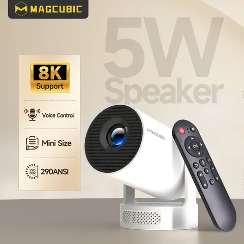 Magcubic HY300Pro+ Smart Projector 290ANSI 8K Decode Google Voice Assistant Android 14 Dual WiFi 6 Bluetooth 5.4 5W Speaker Automatic Vertical Correction 180° Rotation Portable for Home Theater and Outdoor Use #TechVibes