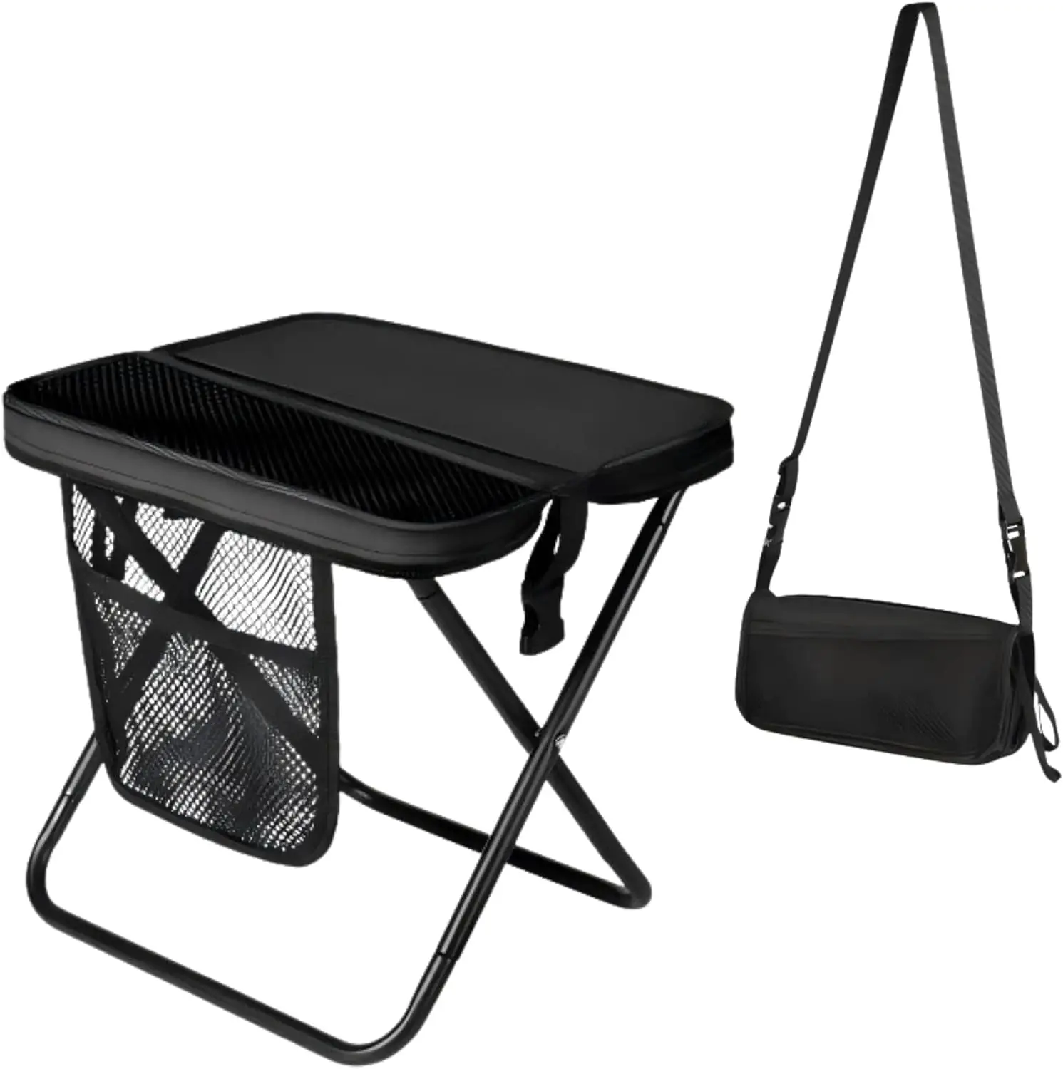 GMOX Folding Camping Stool, Lightweight Nylon Sturdy Compact, Quick-Fold Collapsible with Carry Bag, for Hikers Campers Outdoor Enthusiasts, for Camping Hiking Fishing Beach Travel