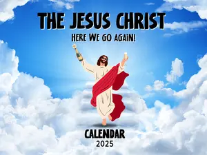 Jesus Christ Calendar 2025, Funny Adult Gift Idea, White Elephant Gift, Birthday Present Funny, Gift for Sibling, Sister Gift, Brother Gift