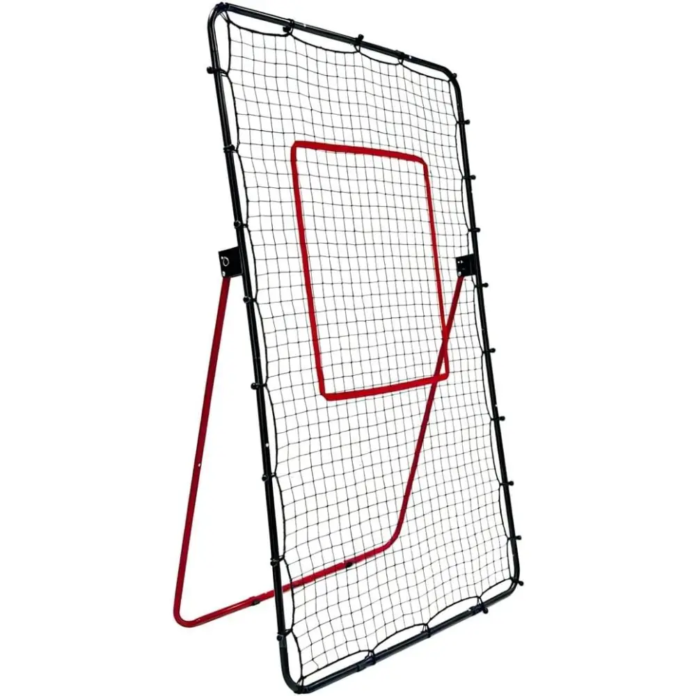 Heavy Duty Multi-Sport Rebounder Net - 4x4.5Ft Foldable Double-Sided Net, Durable Steel Frame, Adjustable Angles, Portable Ball Sports Equipment for Soccer, Baseball, Volleyball Training, 47x47In Area, Home/Field Use for Young Athletes