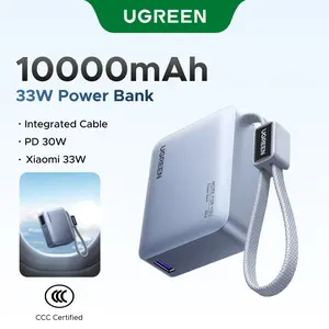 UGREEN Small 10000mAh 33W PD Power Bank, Mini Portable Charger, Fast Charging Pocket Size Battery Pack, Travel Essentials Powerbank for iPhone 17 16 15 14 Pro Air, Xiaomi, Samsung S24 etc（1*USB-A+1*USB-C+1*USB-C Cable） summerwins