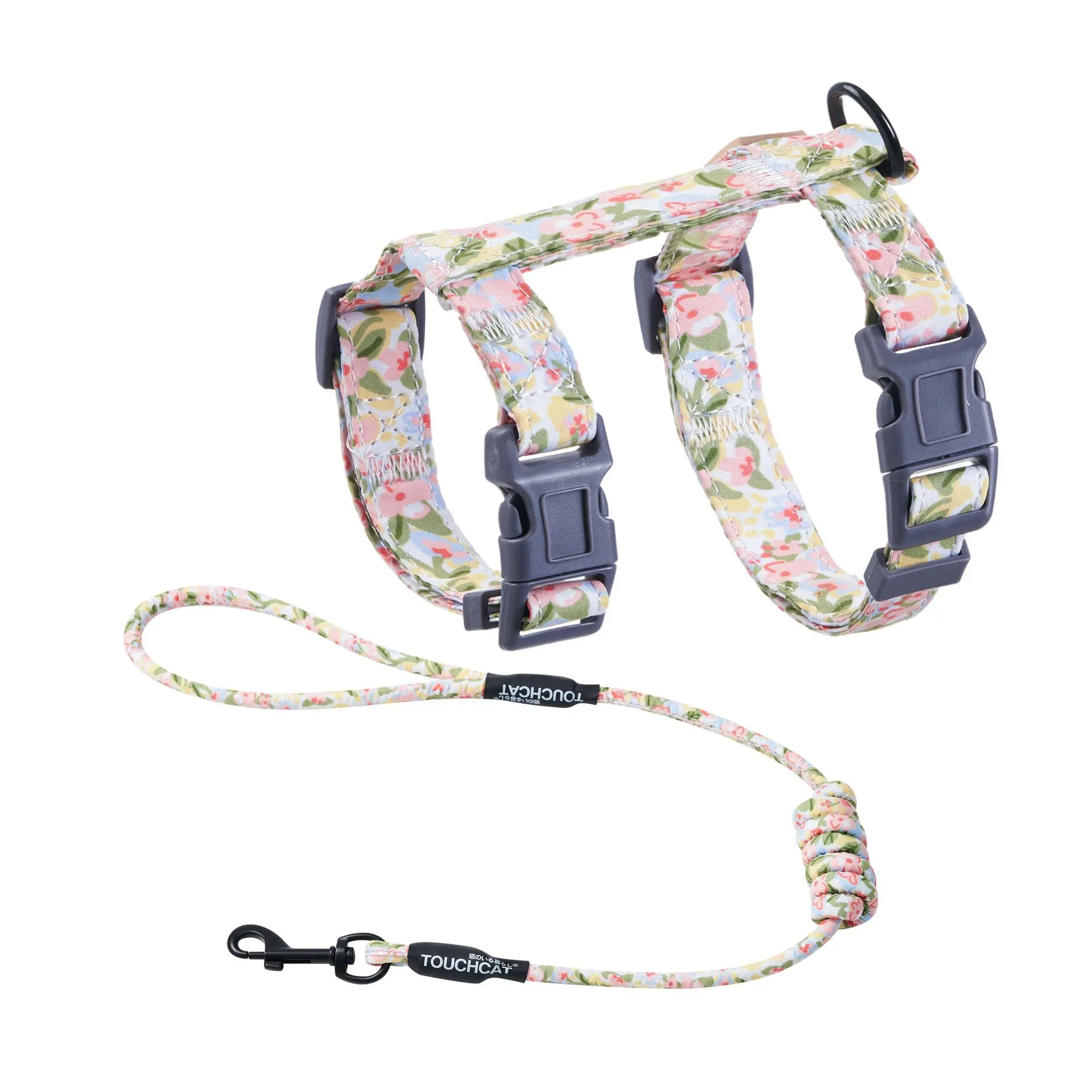 Touchcat Floral Patterned Cat Harness and Leash