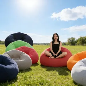 Inflatable Backrest Armchair Sofa, Ball Foldable Leisure Seat, Outdoor Camping Home Nap Lounger, PVC Material, Height 85 Cm
