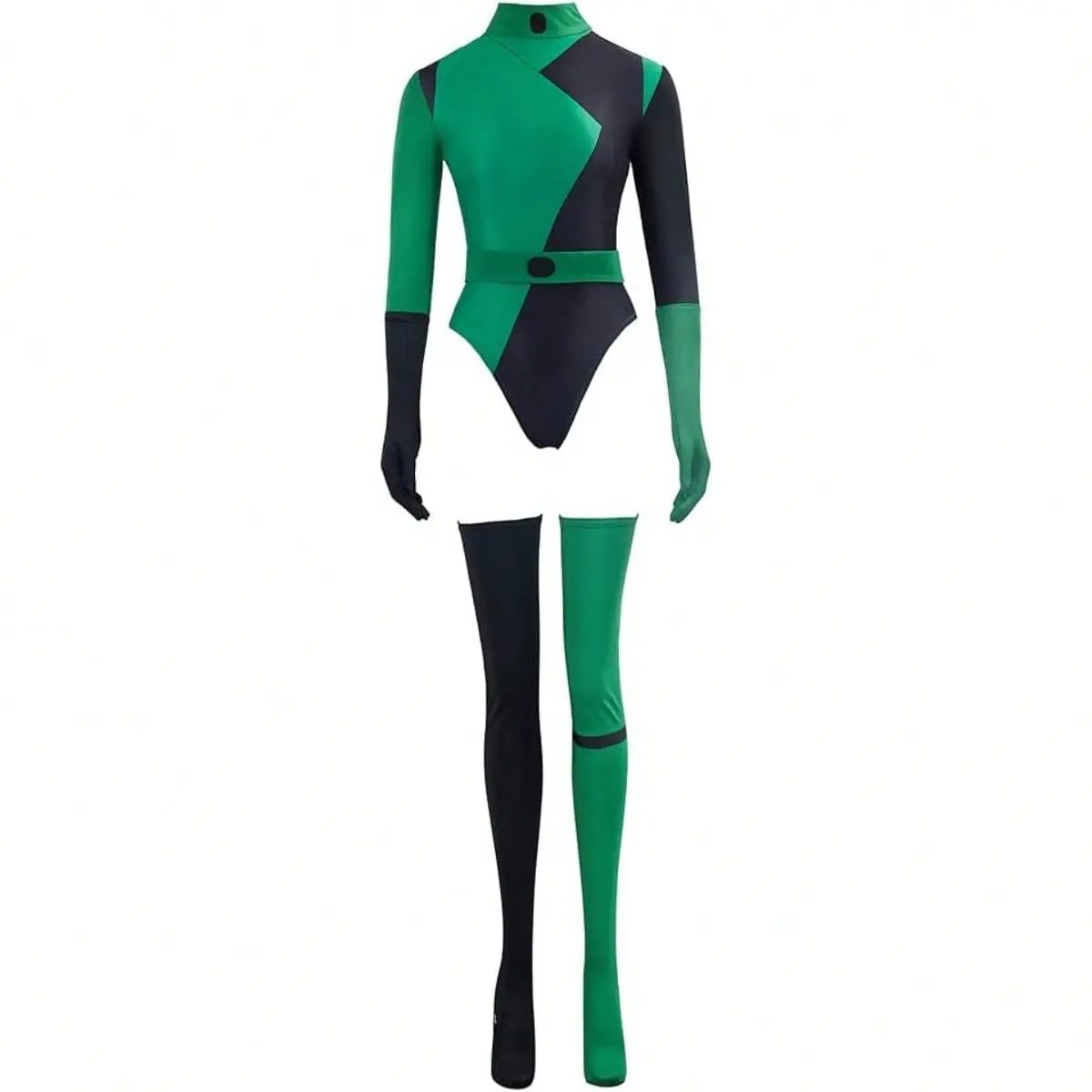 Women's Animation-Style Shego Super Villain Bodysuit Jumpsuit with Matching Gloves, Comfortable Stretchy Premium Fabric Costumes & Clothes, Cosplay, Shego Costume, Superhero Costume For Women