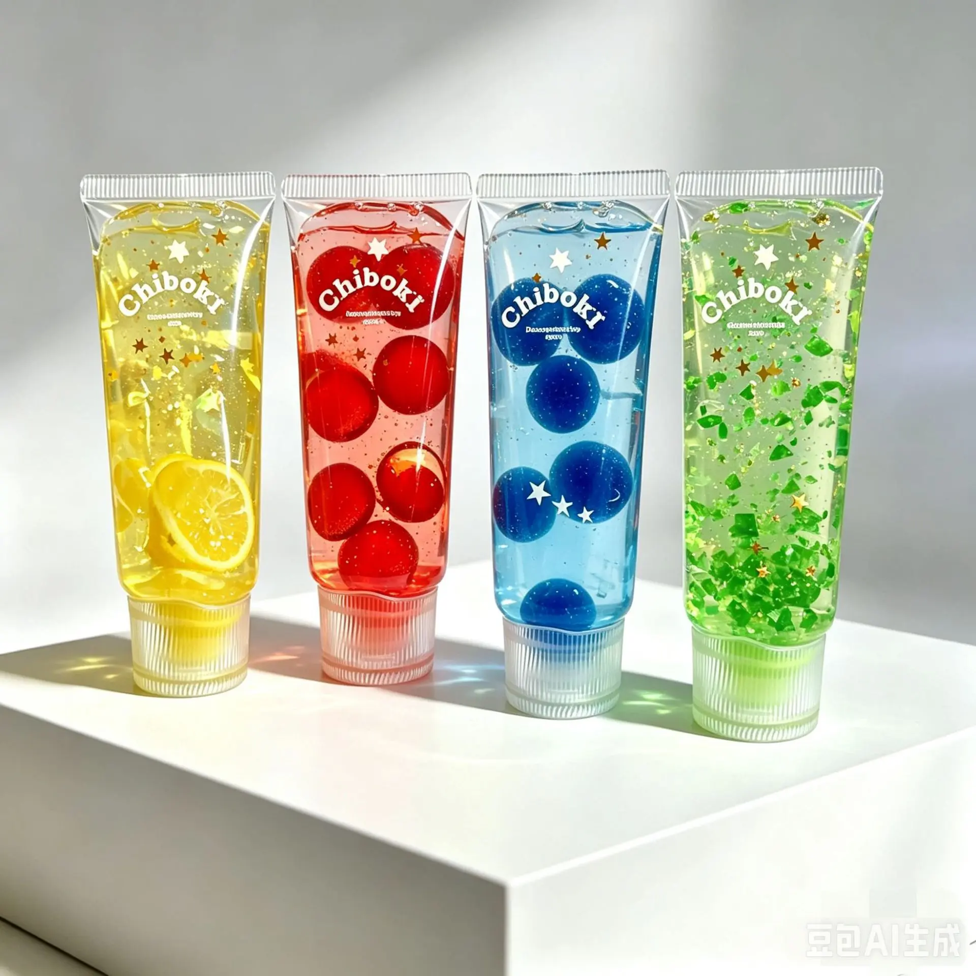 Jelly Soft Four-Part Toy, Toothpaste Tube Transparent Gel Squeeze, Sensory Squeeze Toy, Fun and Educational Plaything for Kids