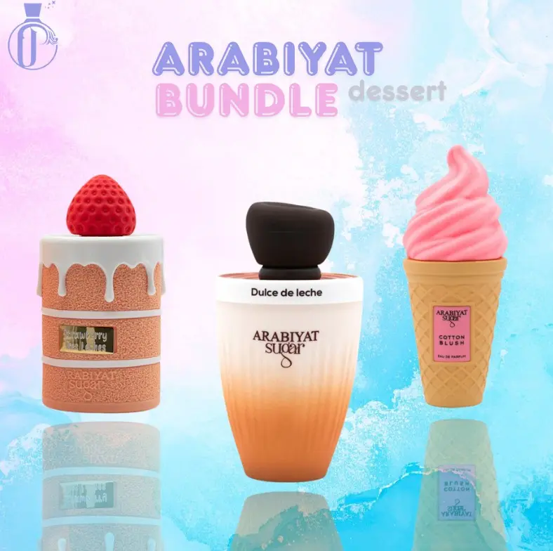 Arabiyat Sugar Bundle | Cotton Blush + Strawberry Tres Leches + Dulce De Leche | Eau De Parfum | Unisex Fragrance | 300 ML | Strawberry - Marshmallow & Amber Notes