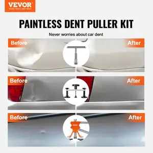 【summerfinds】VEVOR 107 PCS Dent Removal Kit, Paintless Dent Repair Kit with Golden Lifter, Bridge Puller, Slide Hammer T-bar Dent Puller, Suction Cup Dent Puller for Auto Body Dents, Hail Damage, Door Ding