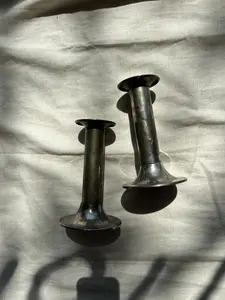 Chunky Silver Candlestick Holders Set of 2