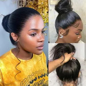 360 Transparent Lace Straight Wig All Human Hair Natural Black Wig Pre Cut 9x6 Gluelss Wig Suitable For Women Outdoorfun Summer Refreshing Hairstyle 180 Density TikTokShop SummerVibes