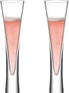 Handmade Crystal Champagne Flutes Set of 2 – Elegant 5oz Prosecco Glasses for Toasting & Celebrations, Weddings Gifts for Couples