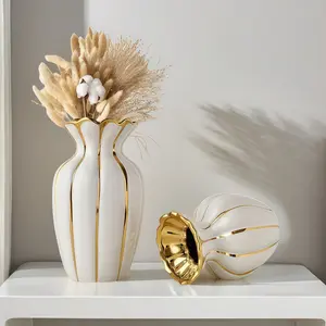 Small Fresh Style Petal Shape Ceramic Vase, Water-Fillable Flower Arrangement Vase, Multi-Scene Decoration, Elegant Home Decor, Modern Ceramic Vase, Decorative Flower Vase