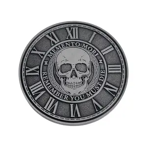 Brigada Sales Silver Memento Mori Coin Medallion for Stoic Practice and Daily Reminder