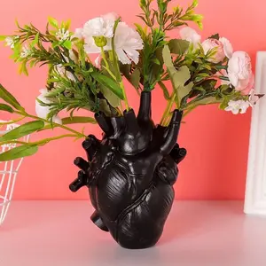 Heart Vase Dry Pot Art Vase Human Statue Vase Container Flower Arrangement Vase Simulated Anatomy Heart Vase Decorative Gift Vase Valentine's Day Gift