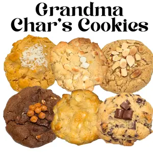 Grandma Char's Gourmet Cookie Assortment - 6 or 12-Pack Variety Pack of Delicious Cookies with Gourmet Flavors Handmade in Small Batches by Grandma Char Herself