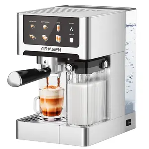 AIRMSEN Household Stainless Steel Italian Espresso Coffee Machine 3-in-1 (Cappuccino/Espresso/Latte) Home&Office 1.8L Large Water Tank,1350w&1000w,Indoor Semi-automatic Coffee Maker