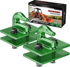 Nilight 2PCS Tractor Bucket Grab Hook 3/8'' Heavy Duty Drop Forged Steel Bolt On Grab Hook Zinc-Coated Cast Tow Hook Max 15000 LBS Dark Green