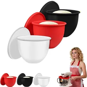 Silicone Bowl Liners for Kitchen Aid Mixer 5 Qt, Mixing Bowl Insert with Lids Compatible with Tilt-Head & Bowl-Lift Stand Mixers, for Baking Cooking, No More Replacement Mixer Bowls Needed