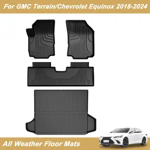 【fathersdaygift】All Weather Car Floor Mats & Trunk Liners Set for GMC Terrain (2018-2024) - 3D Laser-Scanned, Precise Fit, Quick Install, Heavy-Duty Protection, All Weather Car Interior Accessory, All Weather Floor Mats