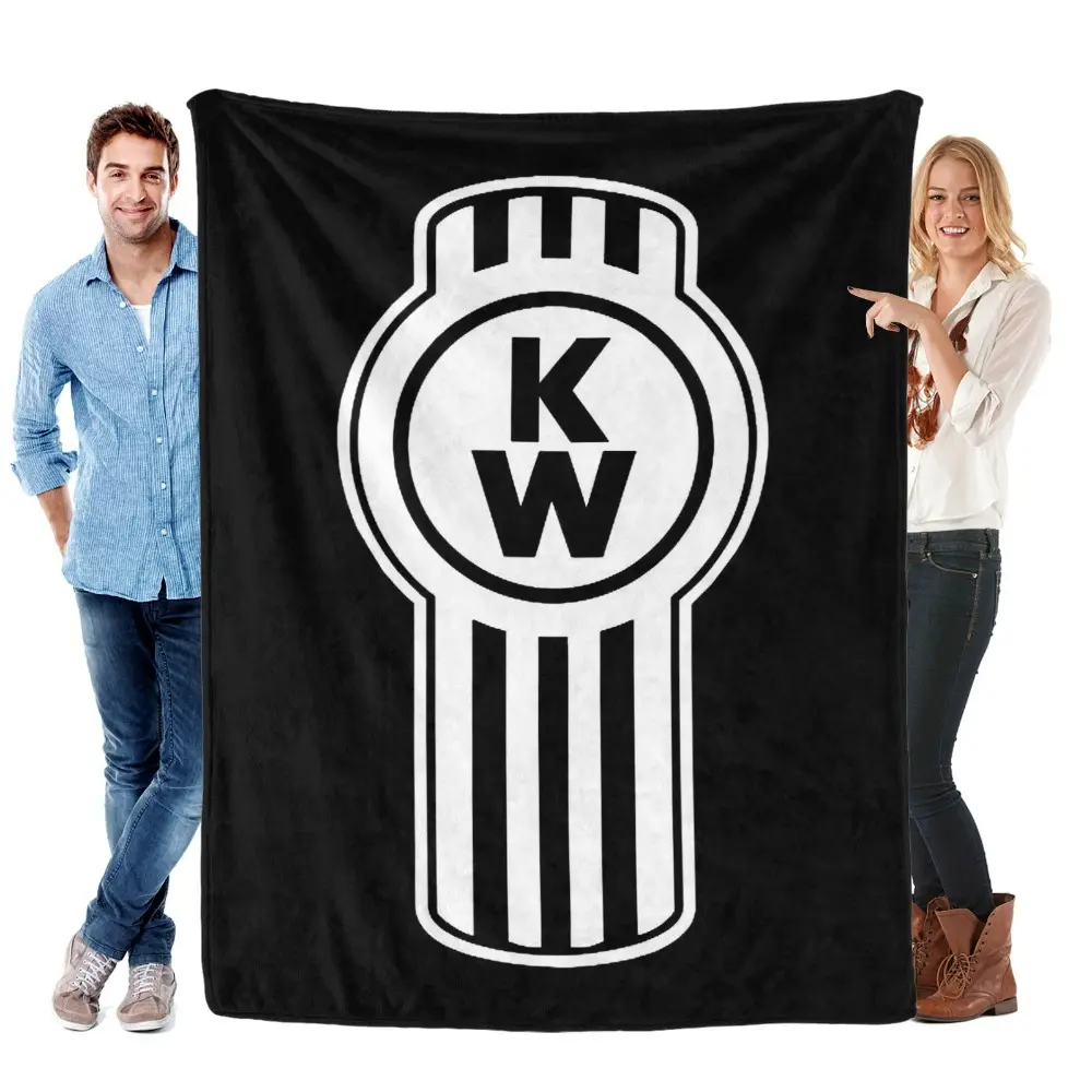 Kenworth Logo Truck Trending Throw Blanket Soft Collage for Bed Cute Funny Room Decor Flannel Blankets for Bedroom Sofa Thanksgiving Father's Day Children's Day Holiday Gifts for Family and Children