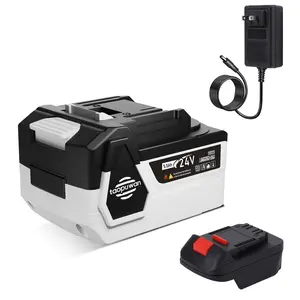 5.0Ah 24V Lithium Ion Battery for Makita BL Series Batteries with Charger and Adapter for Makita to Dewalt Battery Adapter Power Tools