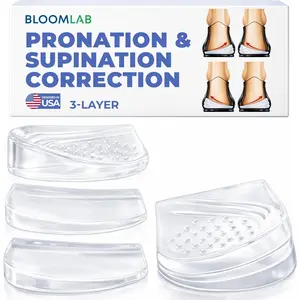 Orthopedic Heel Wedge Inserts – 3-Layer Adjustable Gel Insoles for Supination, Pronation, Flat Feet & Heel Pain Relief – Supportive Shoe Cushions for Men & Women