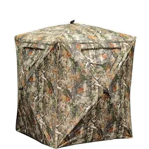 Hunting Blind, 360 See Through Ground Blind, 2-3 Person Pop Up Blind, Portable Durable Hunting Ground Blinds for Deer & Turkey Hunting