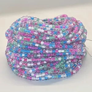 Spring Waist Beads Tie-On 50 Inch Mixed Colors Beads