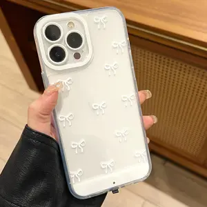 New LED Bowknot Phone Case, Compatible with iPhone 11/12/13/14/15/16/17 Pro/Pro Max/Plus, Stylish Protective Cover, Unique Design for Daily Use, Protective Casing