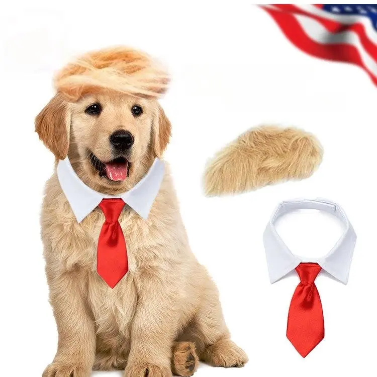 LAST STOCK Pet Cosplay Wig - Christmas Dog Tie Bowtie for Small Dogs DIY Costume Accessory for Dogs and Cats, Cute design,cute dog,Funny Outfit for Halloween, Christmas, Fits Small, Medium, Large Dogs,summervibes puppy costume