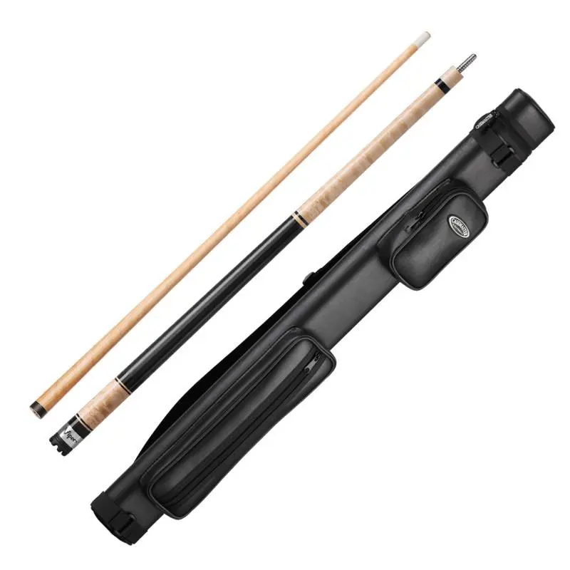 Viper Naturals Birdseye Canadian Maple Hardwood Pool Cue - Pro Taper, Wood-to-Wood Joints, Optimal Feedback, Includes Tan Casemaster Q-Vault 1B/1S Hard Case with Pockets, Classic, Unisex, Maple Wood, Balanced And Organic