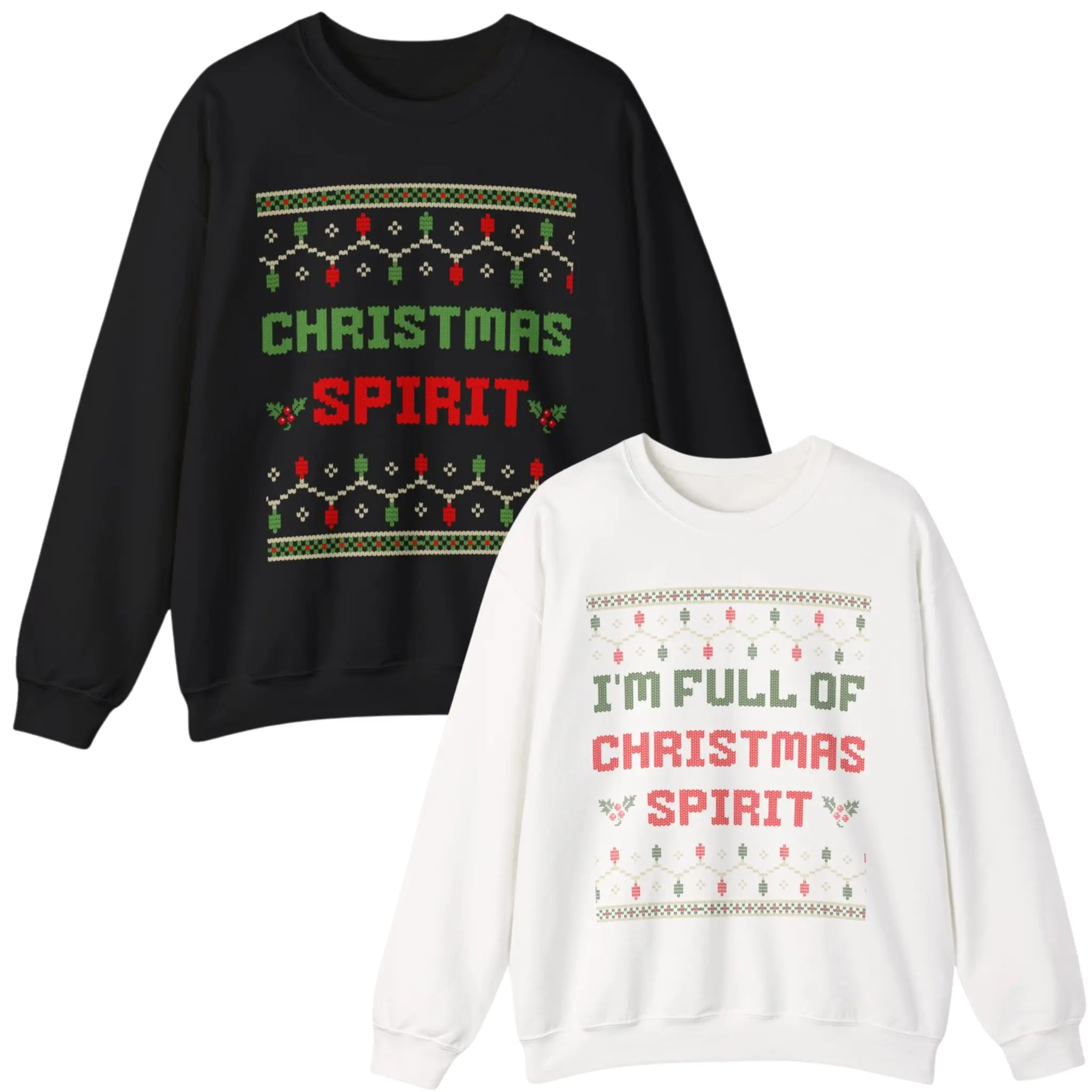 Couples I'm Full Of Christmas Spirit Matching Christmas Ugly Sweaters