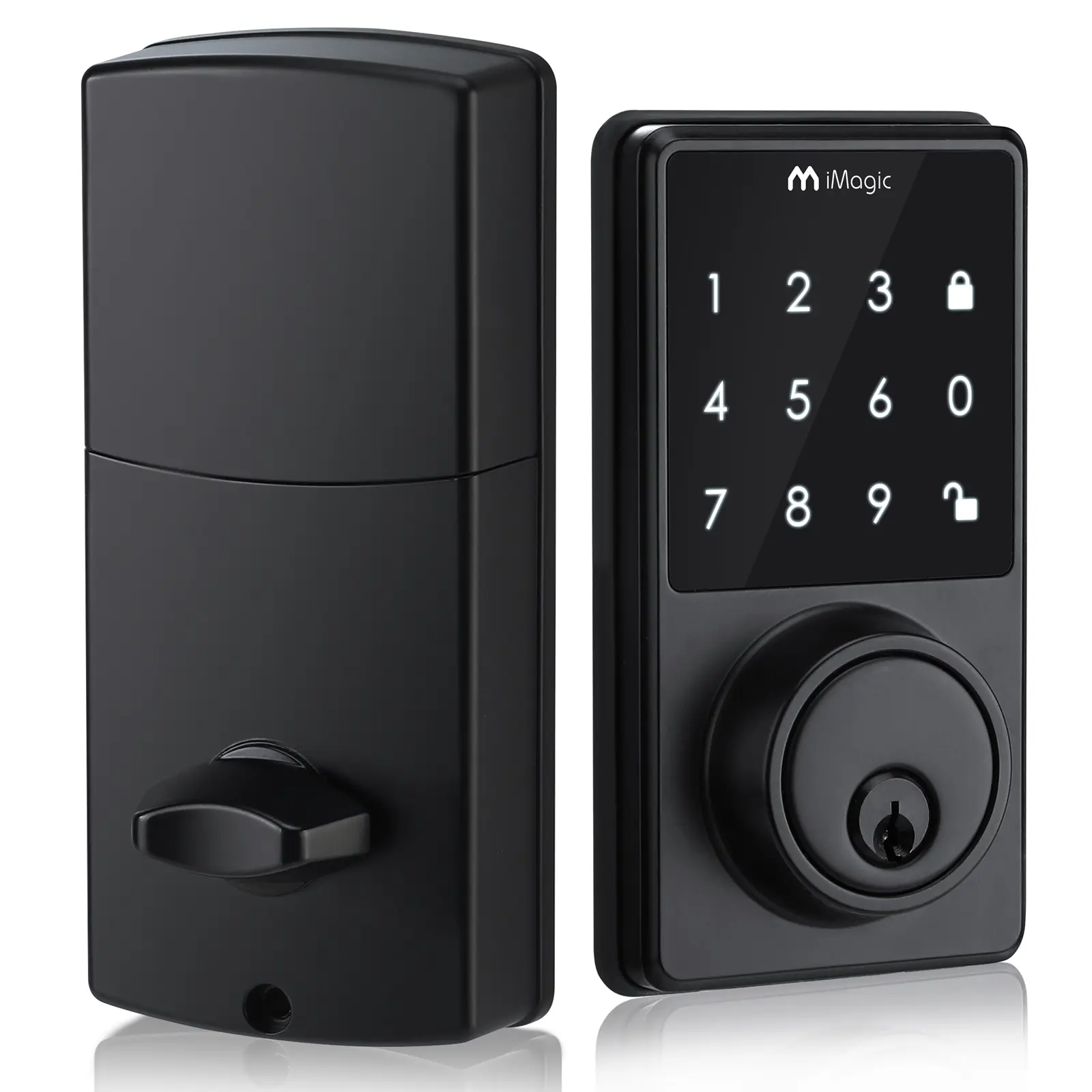 #fathersdaygift iMagic Touch Screen Deadbolt, Keyless Entry Deadbolt Lock, Electronic Keypad Door Lock, Auto Lock, 50 User Codes, Easy to Install(Matt Black)