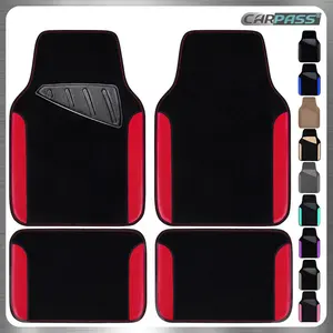 CAR PASS Rainbow Waterproof Universal Fit Faux Leather Car Carpet-Anti-Slip Nibbed Backing Floor Mats for SUV, Vans,Sedans,Trucks