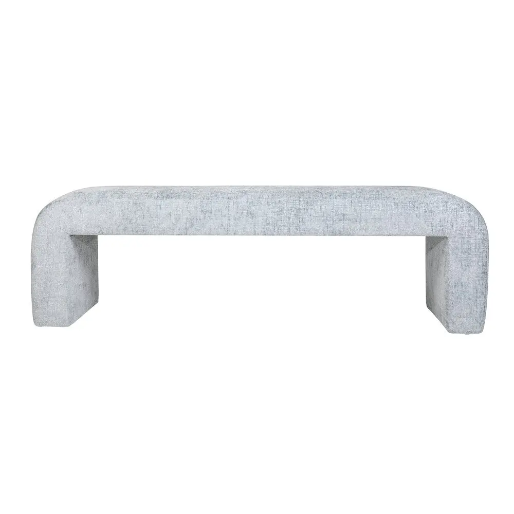 Large Sophia Modern Luxury Curved Backless Jacquard Fabric Upholstered Waterfall Bench - Ideal for Entryways, Living Areas