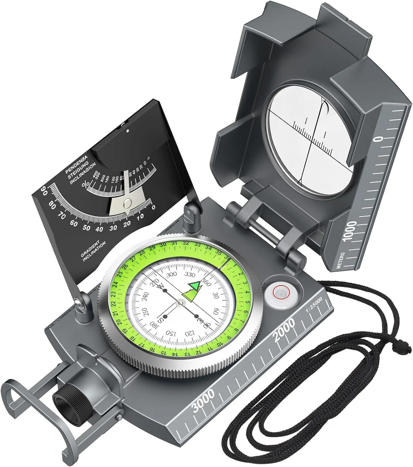 Proster IP65 Hiking Compass with Sighting Clinometer Professional Military Compass Metal Camping Compass Waterproof with Carry Bag for Camping Hunting Hiking Geology Activities