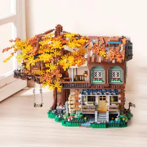 Mini Tree House Building Blocks Toy, 4761pcs Miniature Street View House Model, Creative DIY Assembly Toy for Adults & Teens