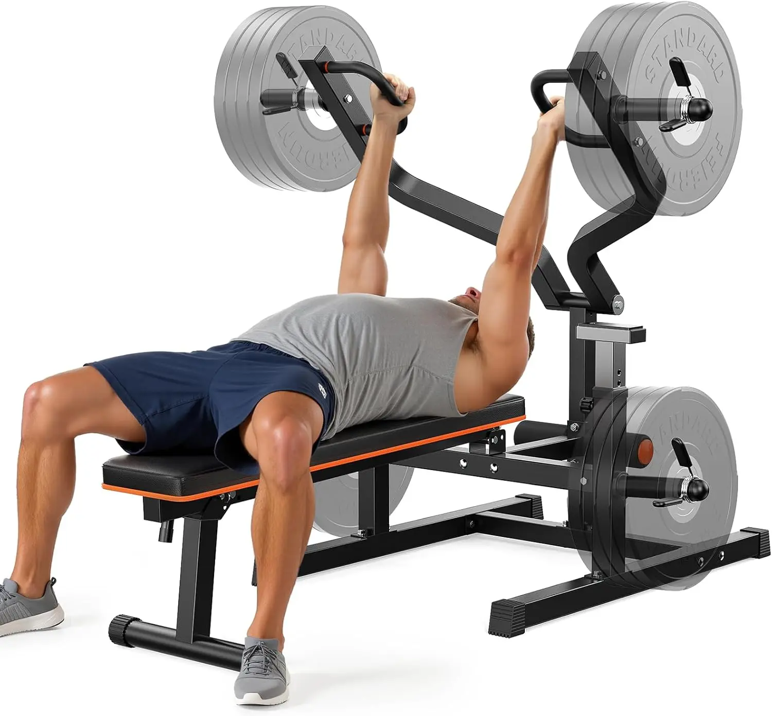 FED Fitness Feierdun Series WB18 Weight Bench, Heavy-Duty Bench Press Machine with 4-Level Adjustable Independent Converging Arms, Unique Adjust Bench Design, Chest Press Bench for Strength Training Equipment【live only】