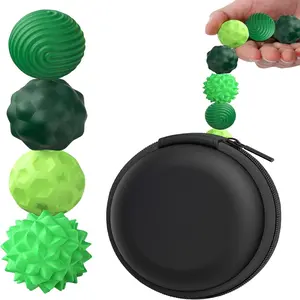 4/8 Pieces Magnetic Sensory Fidget Ball Silicone Sensory Stress Relief Toys with 4 Textured Surfaces Magnetic Therapy Balls for Anxiety ADHD Portable Desk Toys for Office Travel Home
