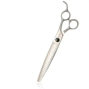 SnipStar 8 inch Professional Pet Scissors Chunker, 24 Teeth Fishbone Blending Shears for Dogs Grooming Groomer, Cobalt Stainless Steel Sharp Dog Grooming Scissors, 65-70% Thinning Rate